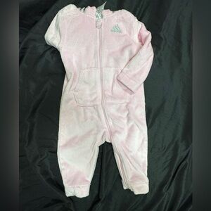 NWOT Adidas Light Pink Baby Footie One Piece